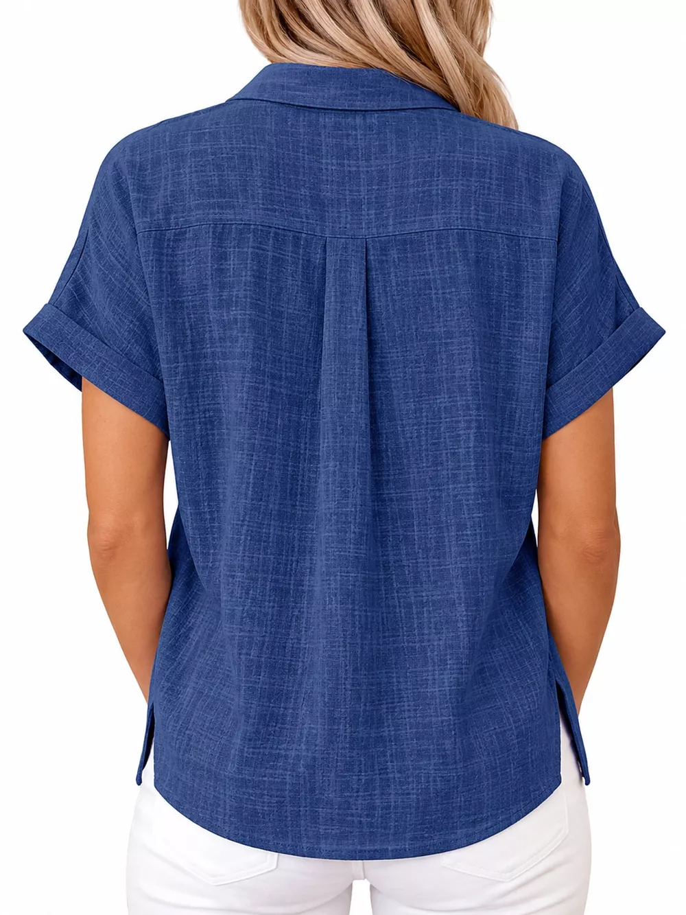 Full Size Button Up Short Sleeve Shirt Plus Size, image 23