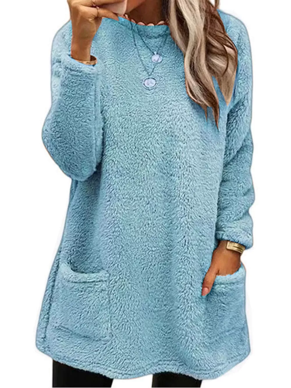 Full Size Fleece Dropped Shoulder Sweatshirt Plus Size, image 11