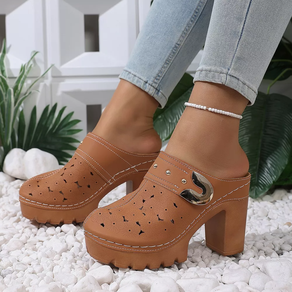 Round Toe Block Heels Sandals, image 15