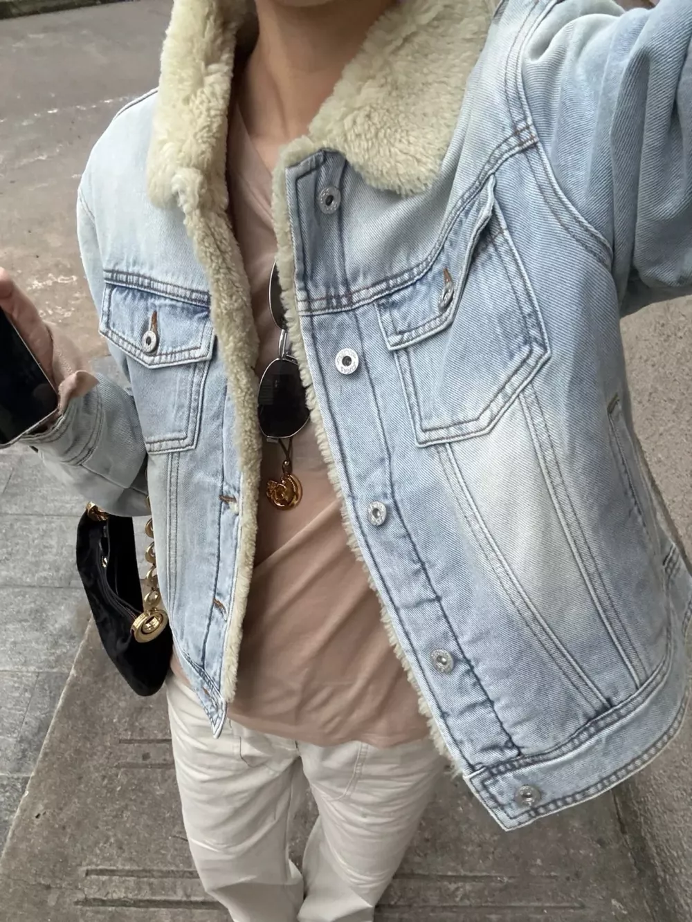 Sherpa-Lined Denim Jacket, image 2
