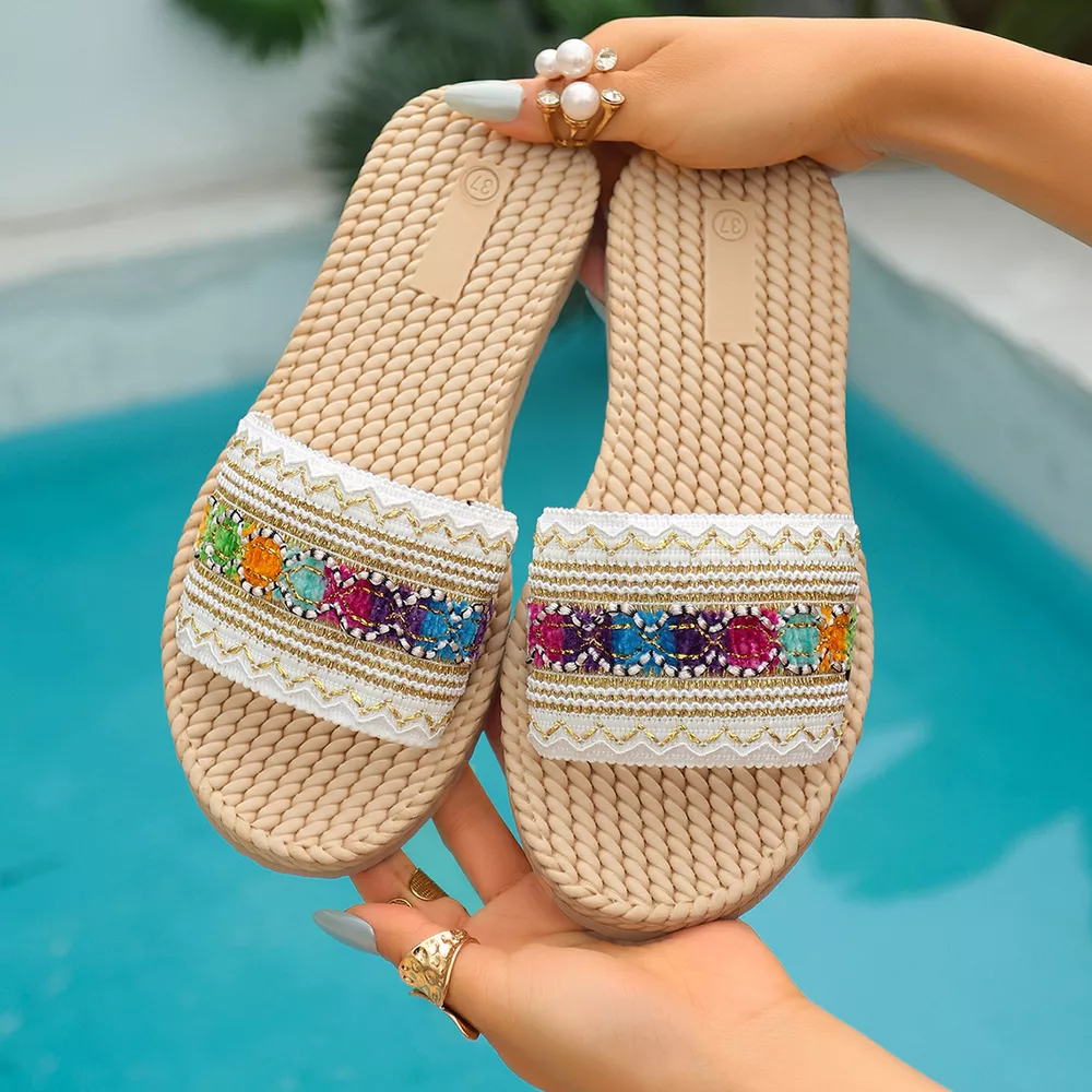 Woven Strap Open Toe Sandals, image 4