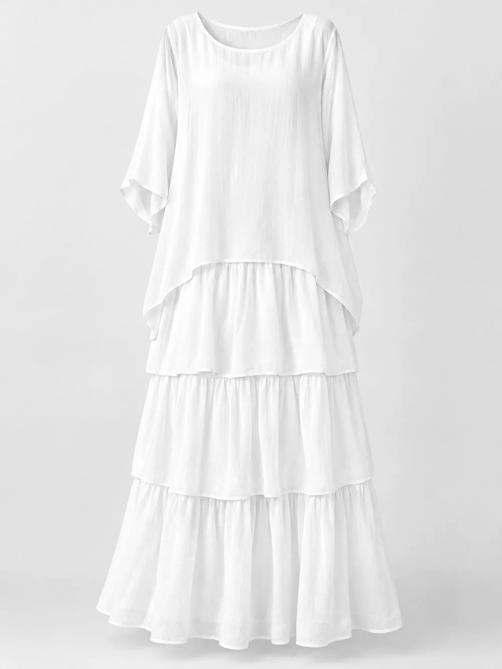 Full Size Layered Batwing Sleeve Maxi Dress Plus Size, image 29