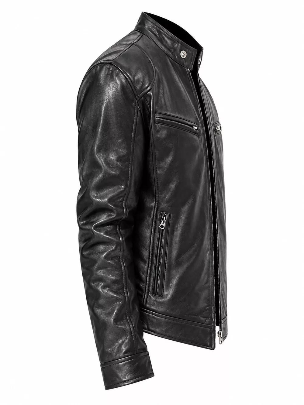 Men's Full Size Faux Leather Zip Up Jacket Plus Size, image 64