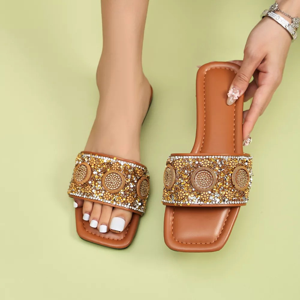 Rhinestone Open Toe Sandals, image 3