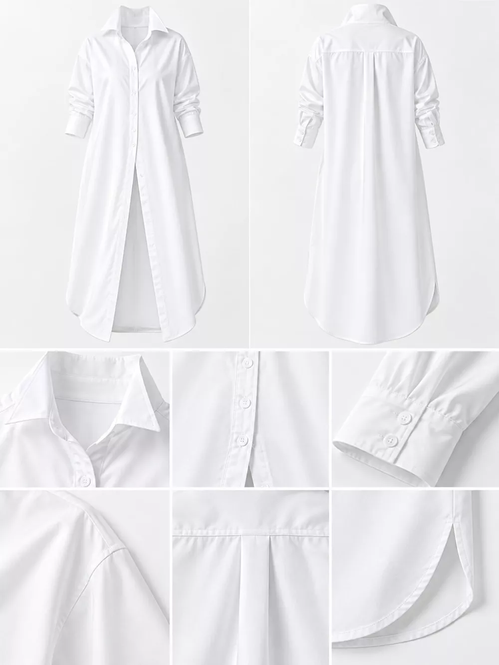 Plus Size Longline Button-Down Shirt, image 6