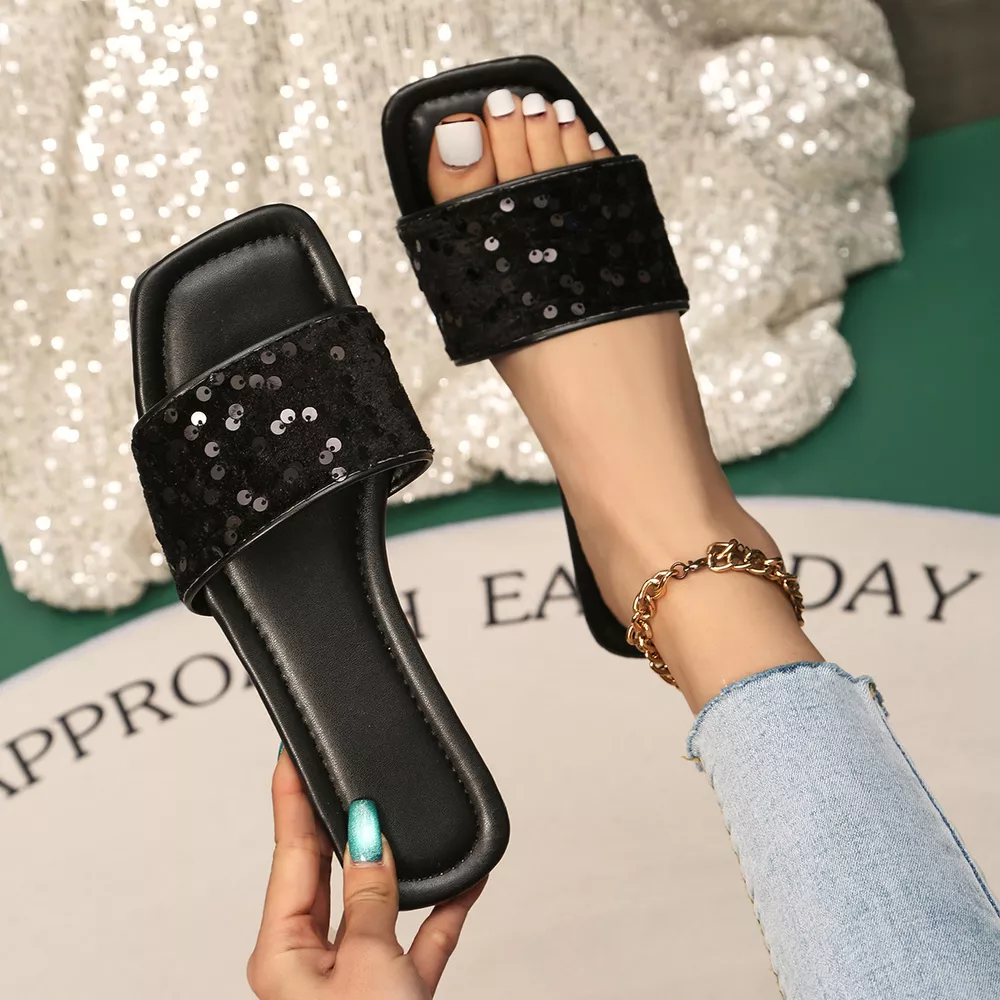 Sequin Open Toe Sandals, image 3