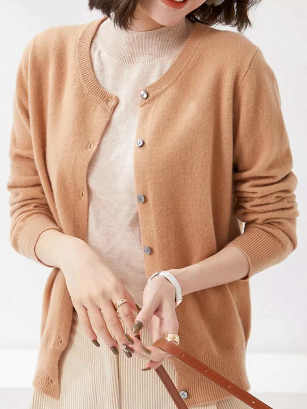Crew Neck Button-Down Cardigan, image 51