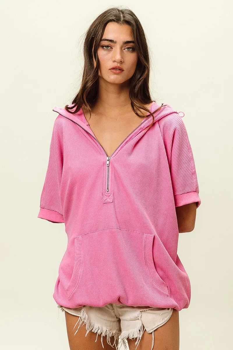 Vintage Washed Waffle Thermal Hoodie