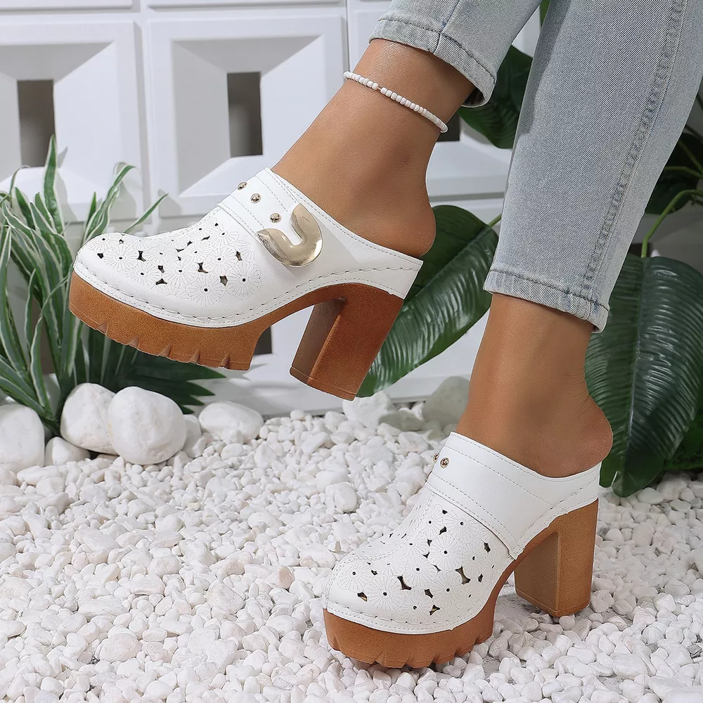 Round Toe Block Heels Sandals, image 3