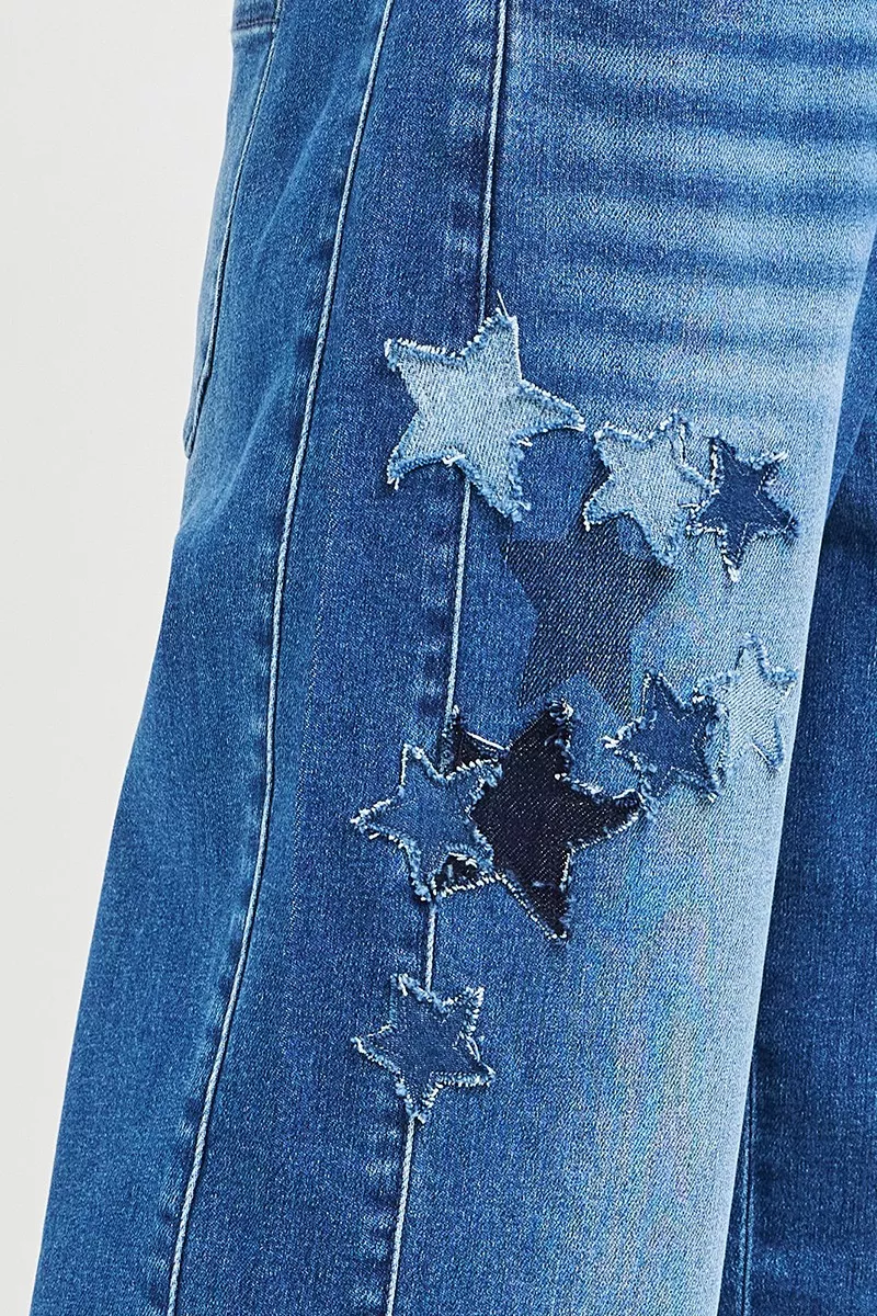 Elastic Band Slouchy Cropped Barrel with Star Patch, image 4