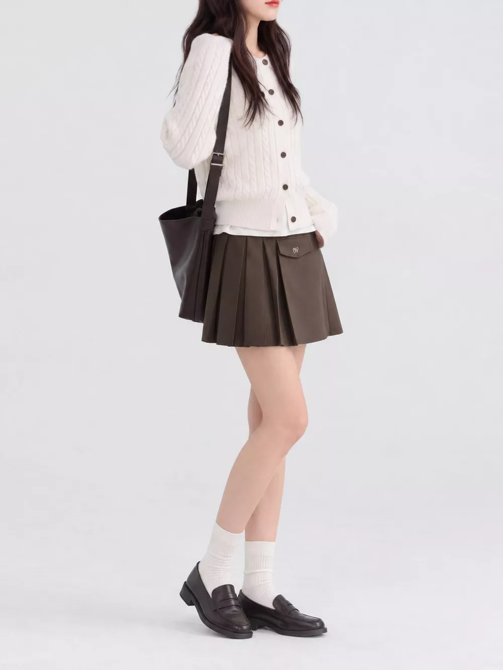 Cable-Knit Button-Down Cardigan, image 12