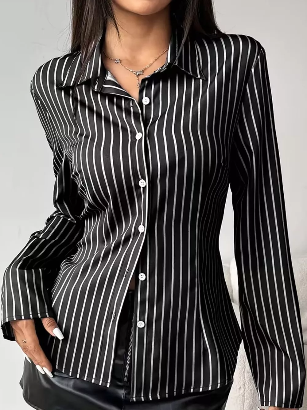 Striped Button-Down Shirt