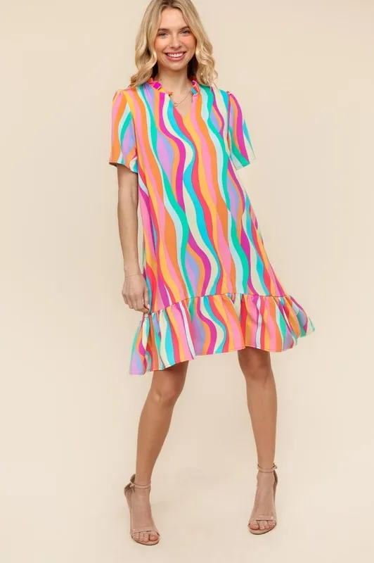 Tiered Woven Ruffle Hem Dress, image 6