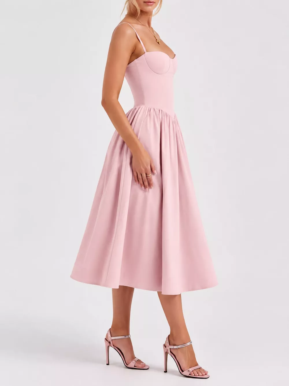 Sweetheart Neck Midi Cami Dress, image 27
