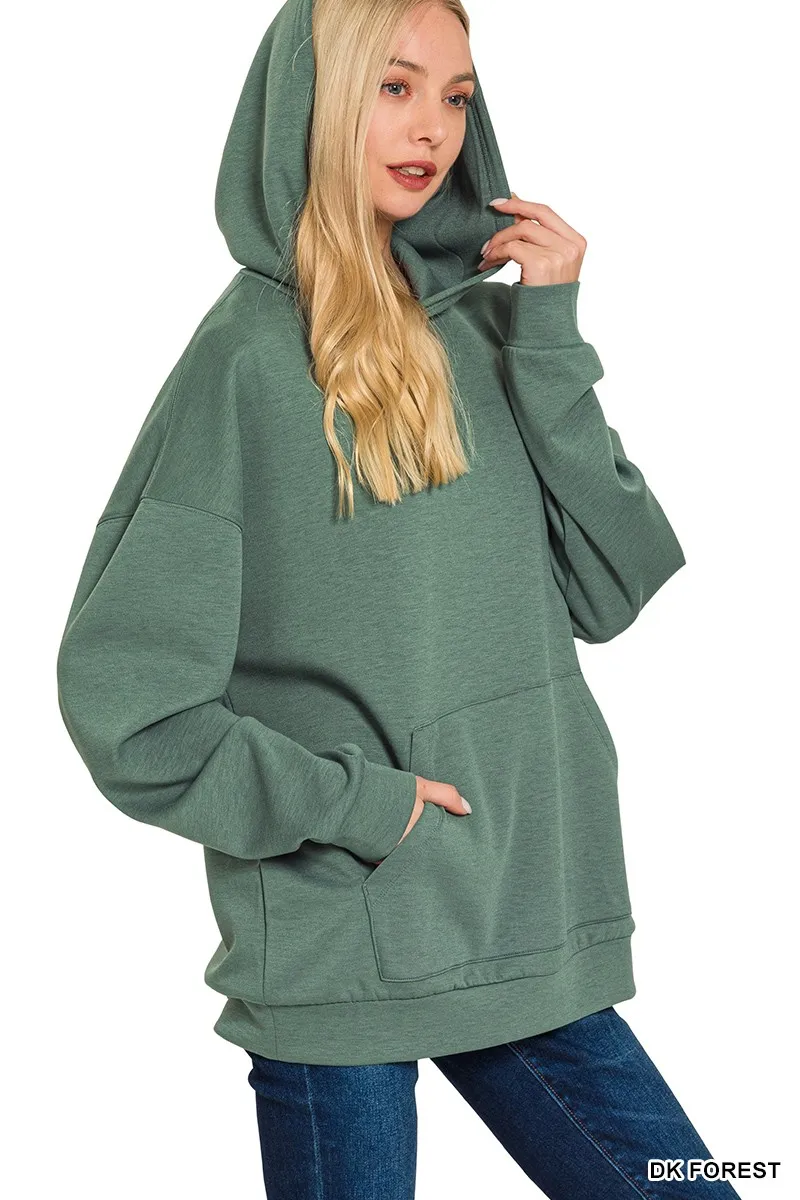 Oversized Scuba Hoodie with Kangaroo Pocket, image 2