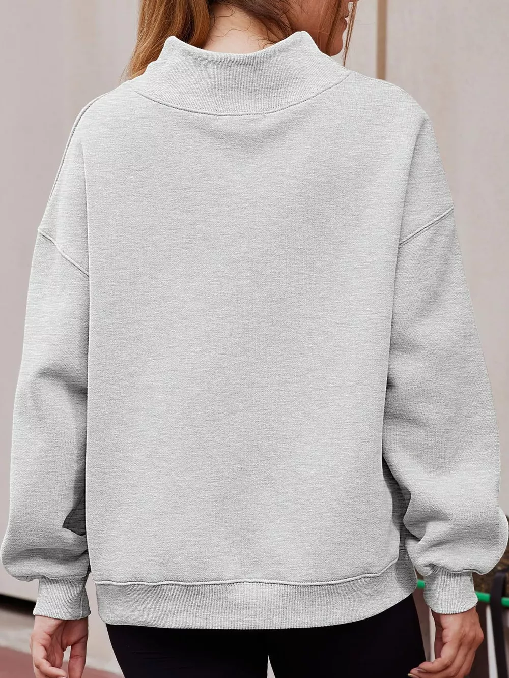 Oversized Mock Neck Long Sleeve Sweatshirt, image 5