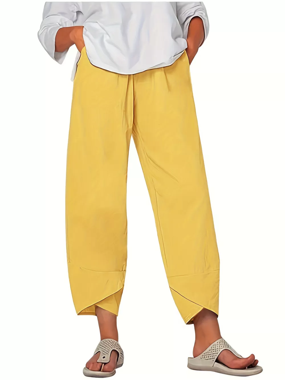 Elastic Waist Pants with Pockets, image 13