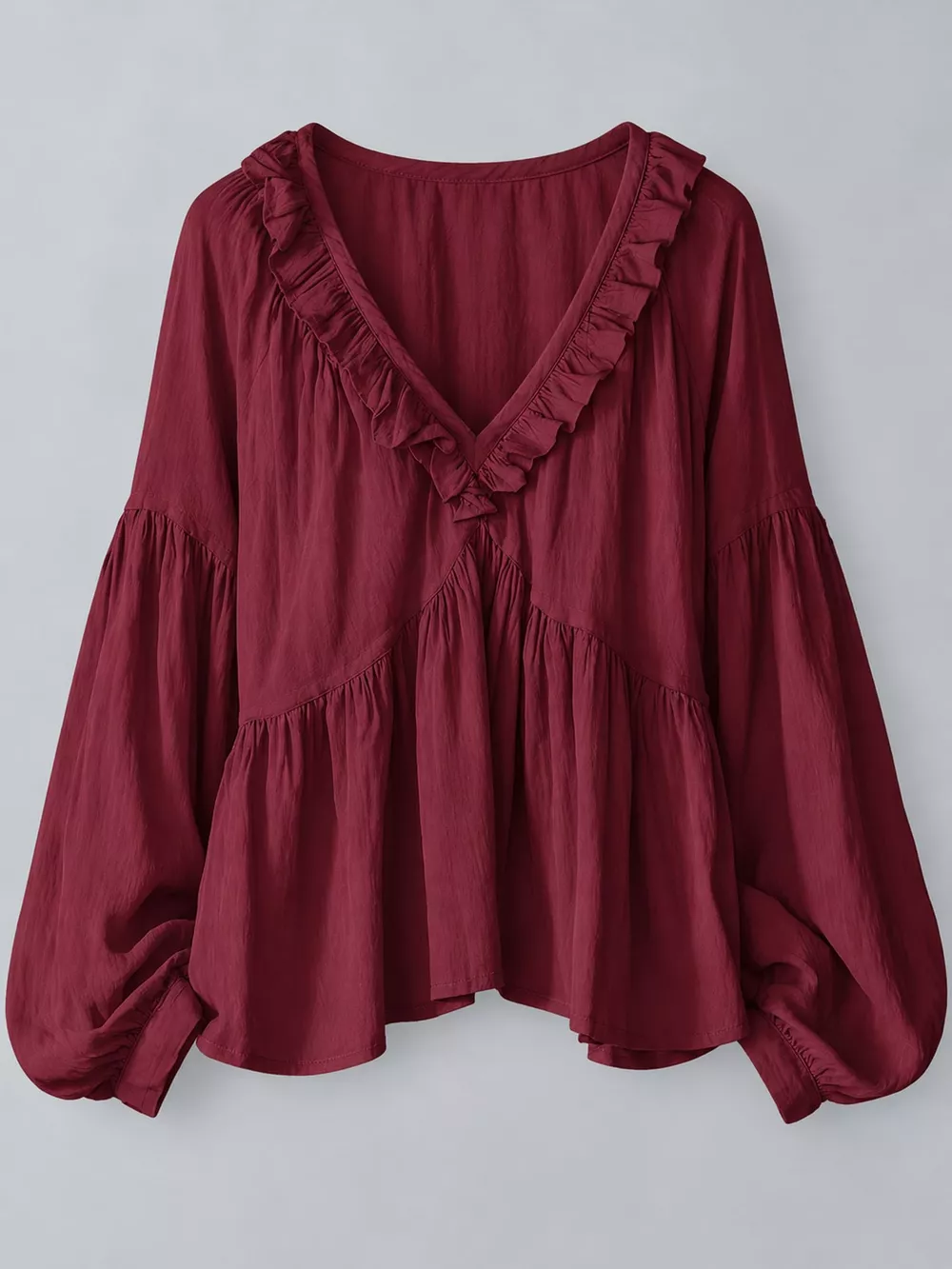 Ruffled V-Neck Blouse, image 13