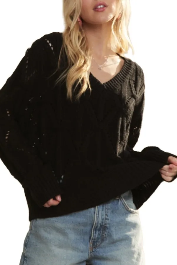 Loose Fit V Neck Knit Top, image 2