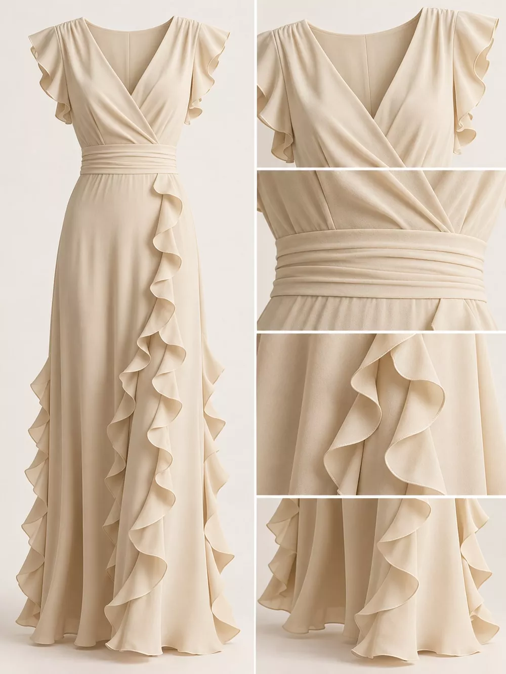 Ruffled Surplice Sleeveless Maxi Dress, image 5