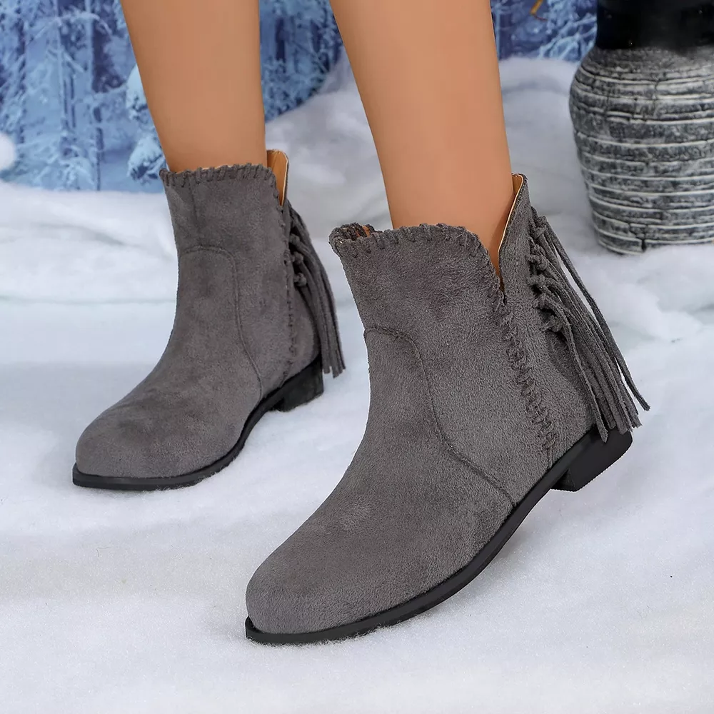 Fringe Point Toe Ankle Boots, image 9