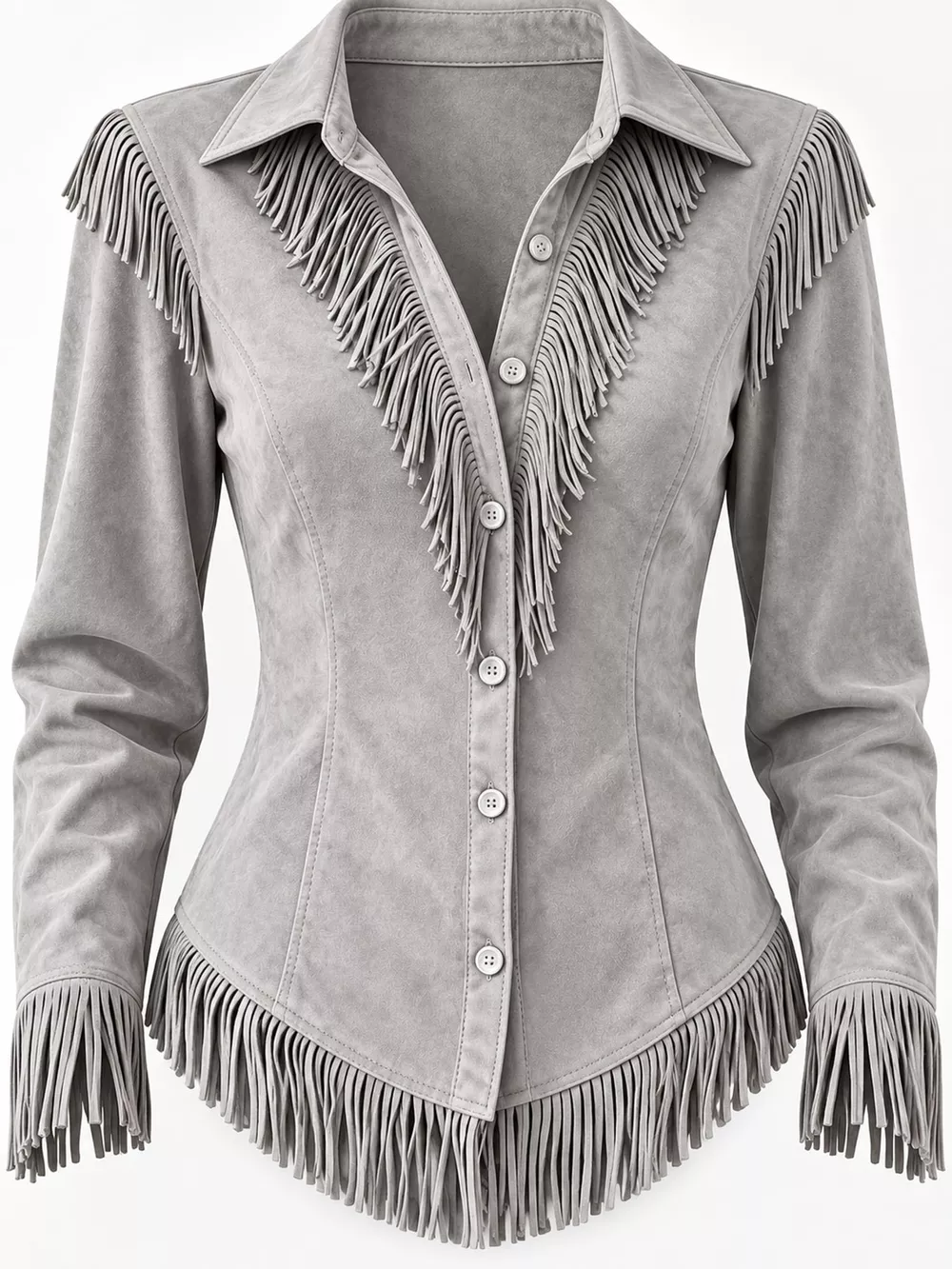 Full Size Fringed Button Up Shirt Plus Size, image 32