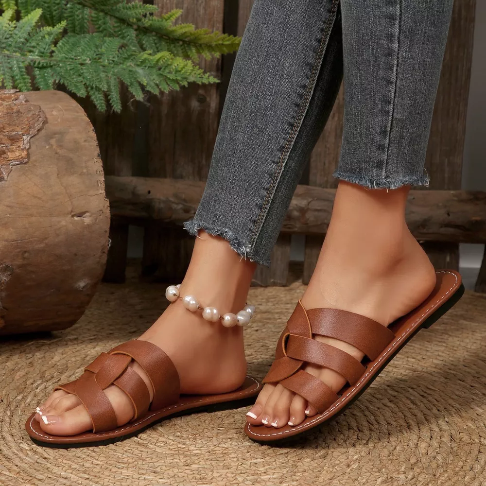 Open Toe Flats Sandals, image 7