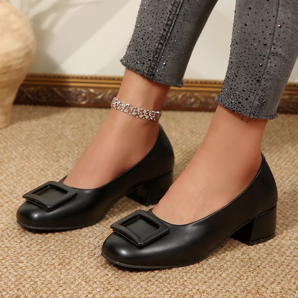 Buckle Block Heel Pumps, image 7