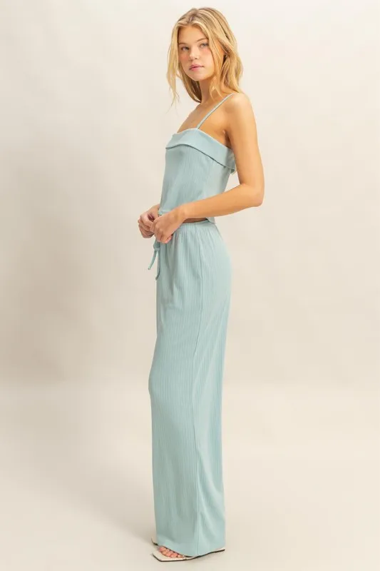 Rib Knit Cami Top and Pants Set, image 2