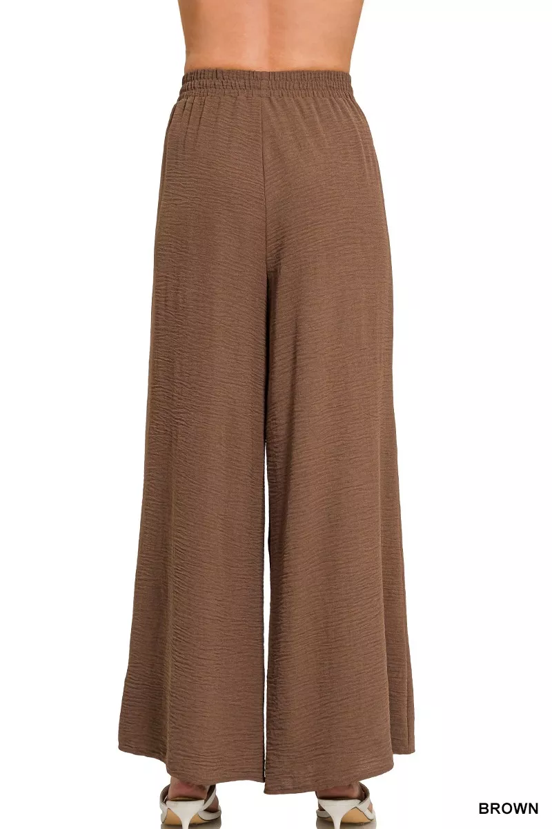 Woven Airflow Elastic Waistband Pants, image 3