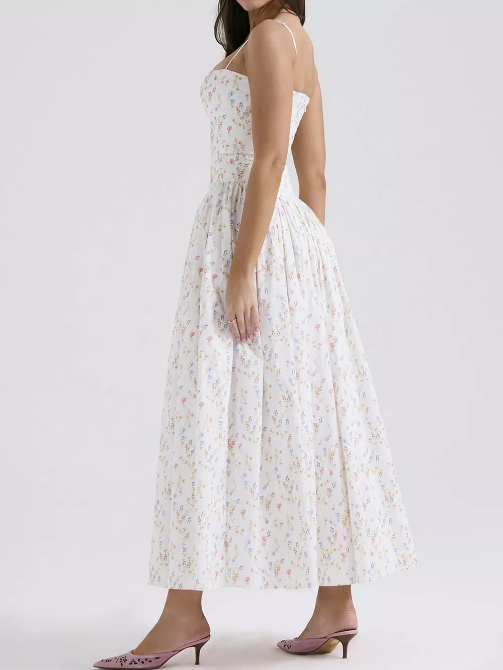 Floral Spaghetti Straps Midi Dress, image 19
