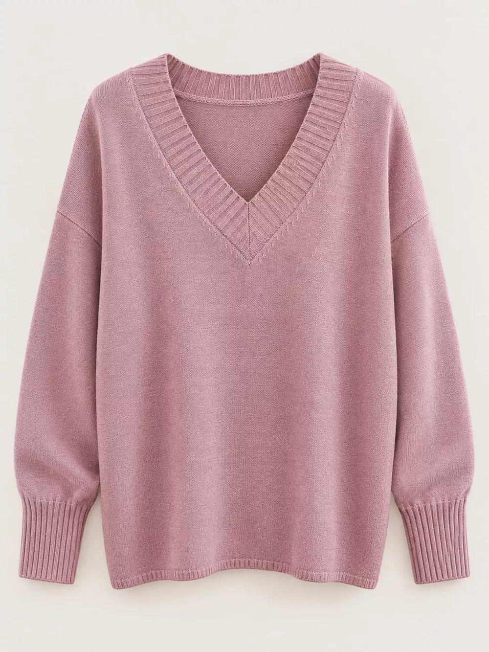 Full Size V-Neck Dropped Shoulder Sweater Plus Size, image 12