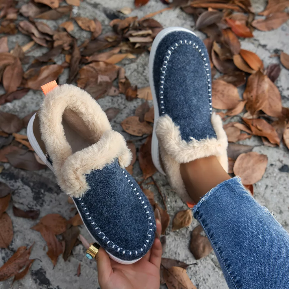 Cozy Fur-Trimmed Slip-Ons, image 15