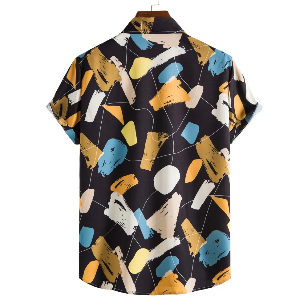 Men's Printed Button Up Short Sleeve Shirt, image 4
