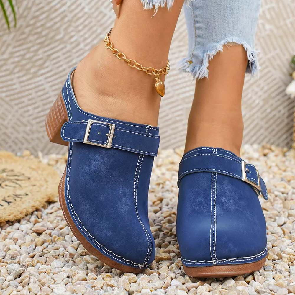 Round Toe Block Heels Sandals, image 7