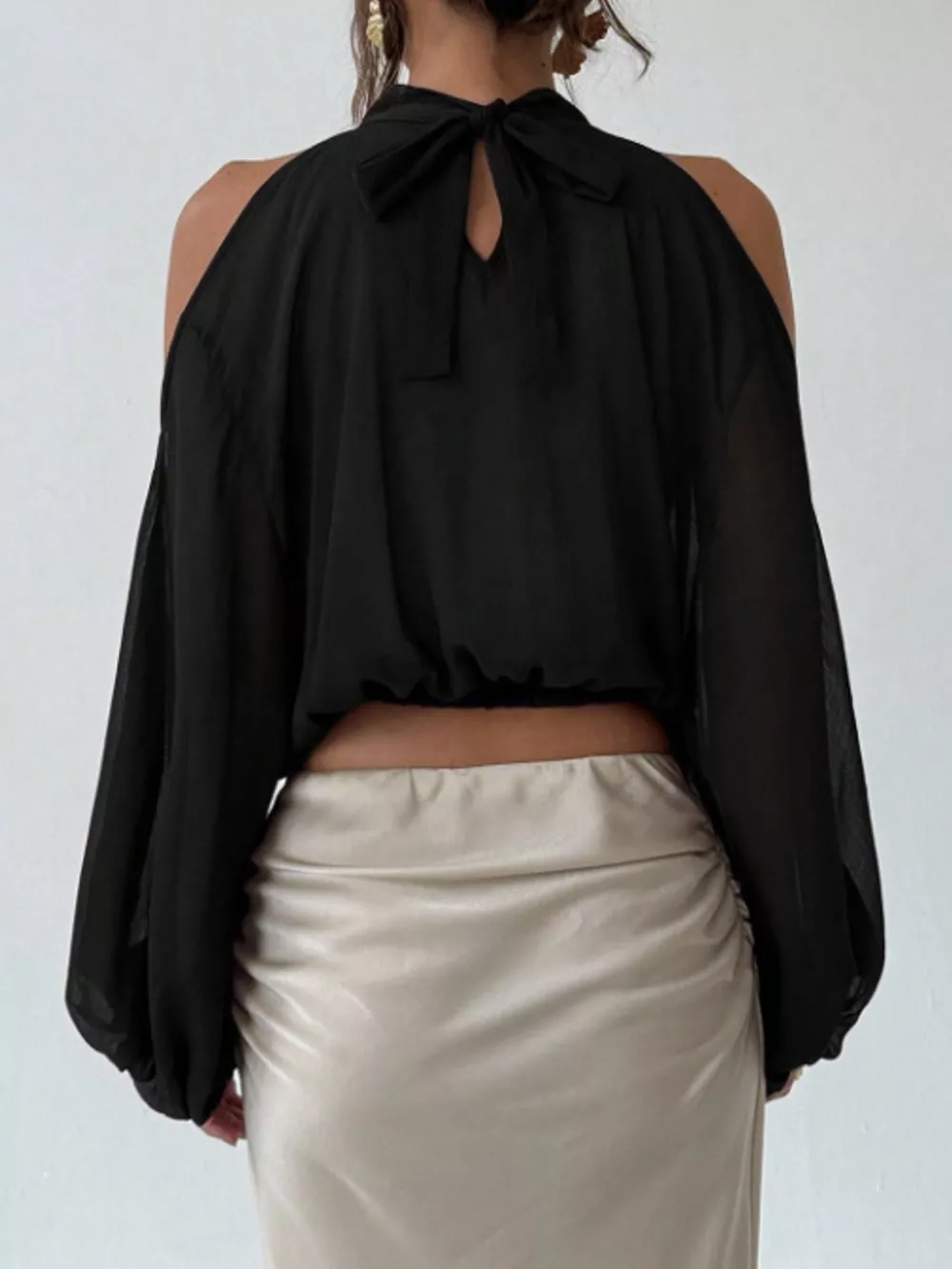 Cold-Shoulder Long Sleeve Blouse, image 9