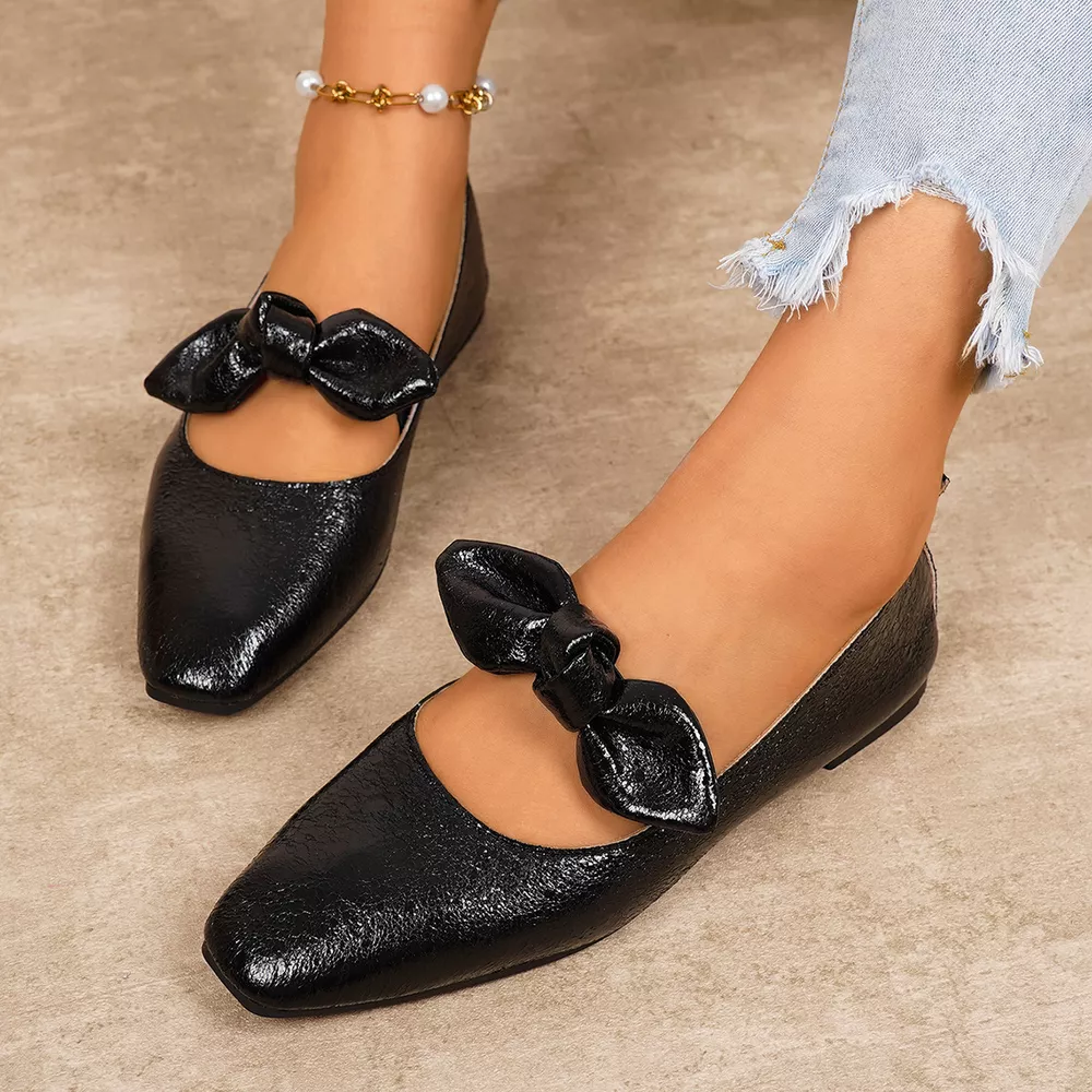 Bow Square Toe Slip-Ons, image 4