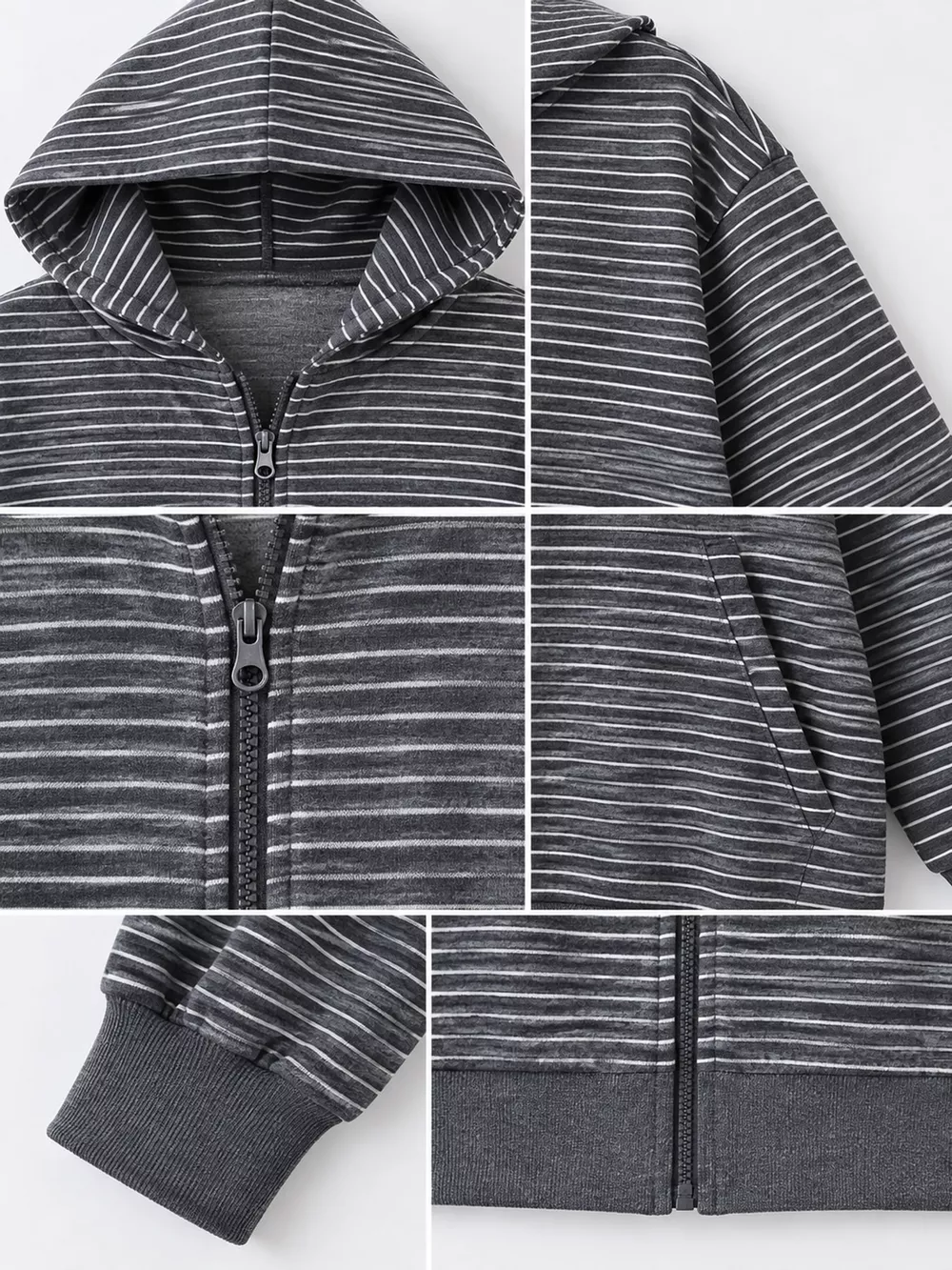 Striped Zip-Up Hoodie, image 16