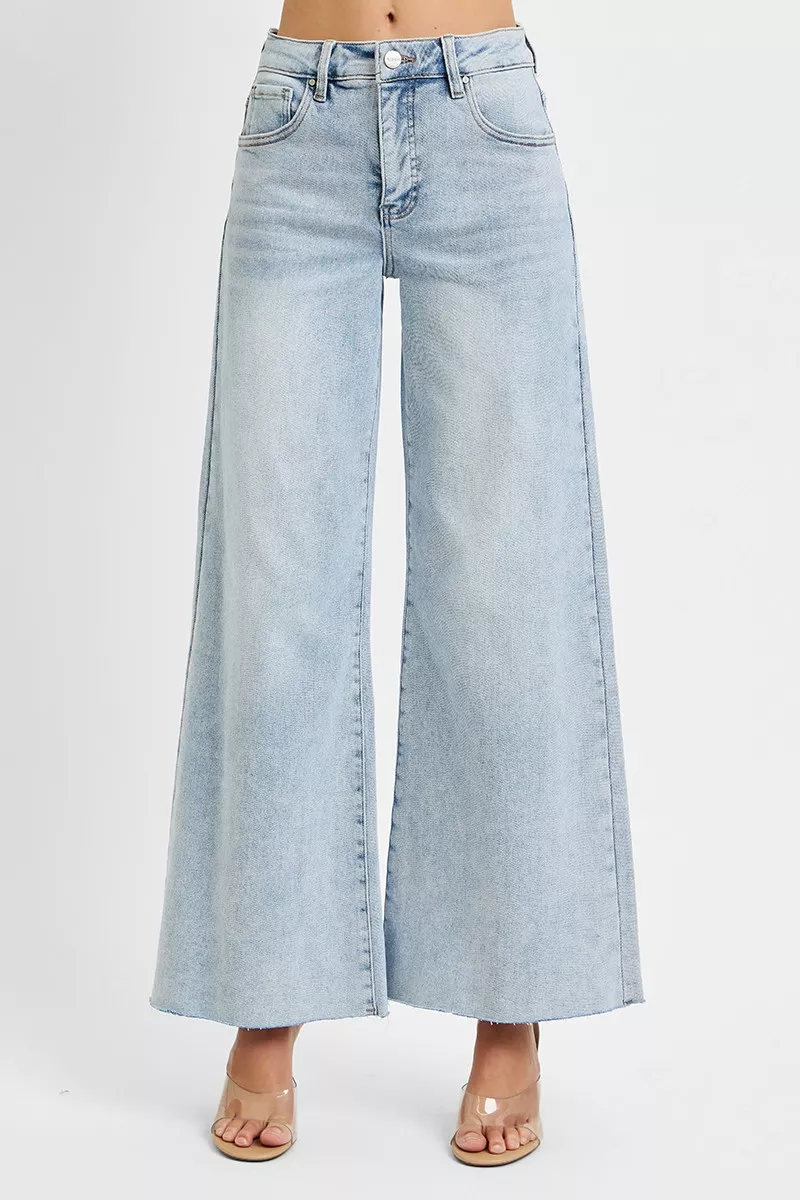 Full Size High Rise Ankle Wide Palazzo Jeans Plus Size, image 3