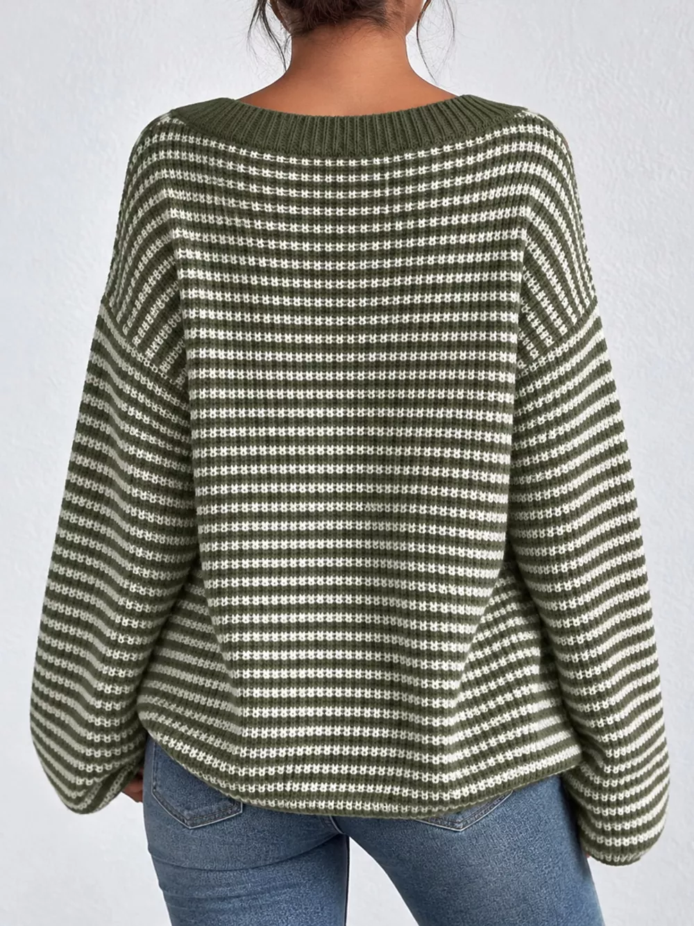 Striped Knit Boat Neck Sweater, image 13