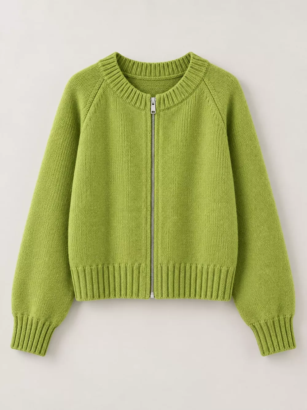 Ribbed Hem Zip-Up Cardigan, image 26