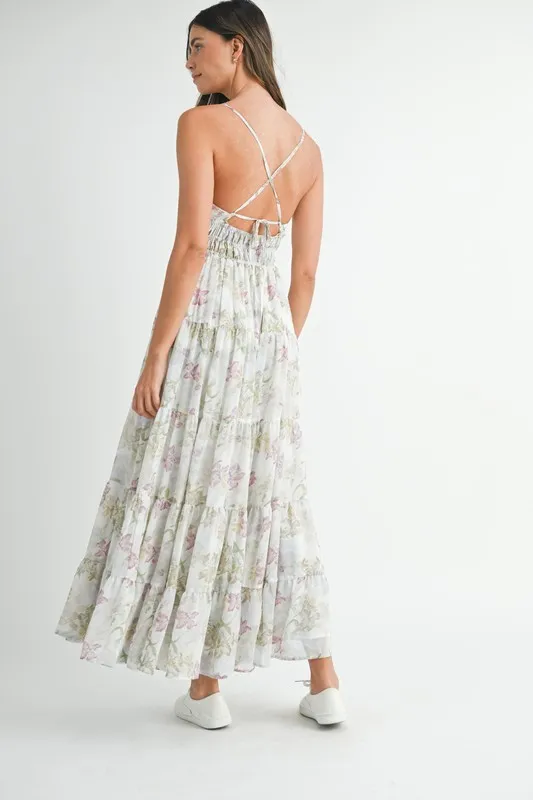 Floral Print Tiered Cami Maxi Dress, image 5