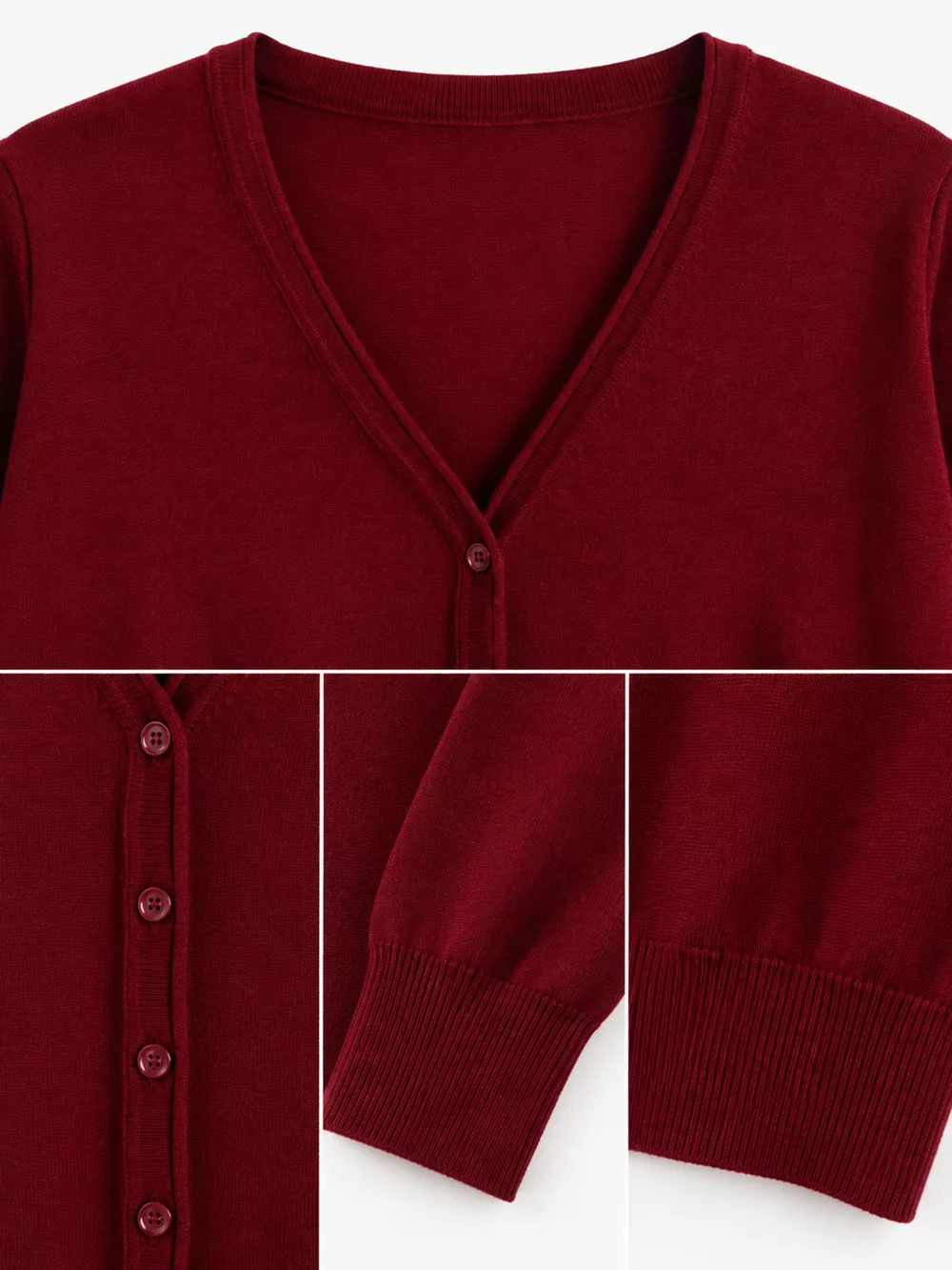 Classic V-Neck Button-Down Knit Cardigan, image 78