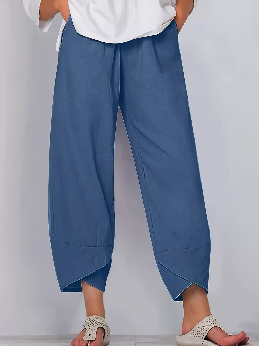 Elastic Waist Pants with Pockets, image 14