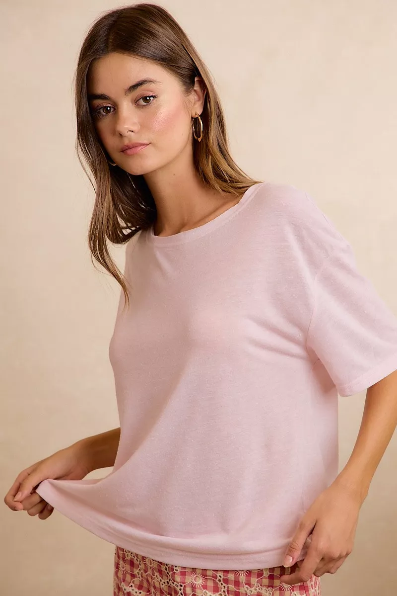 BiBi Solid Jersey Relaxed Fit Short Sleeves Pocket Top, image 2