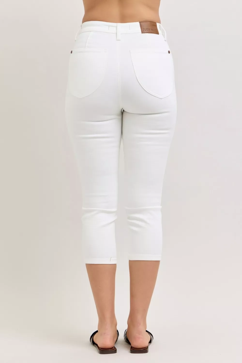 High Waist Extended Waistband Capri Pants with Spade Pockets, image 4