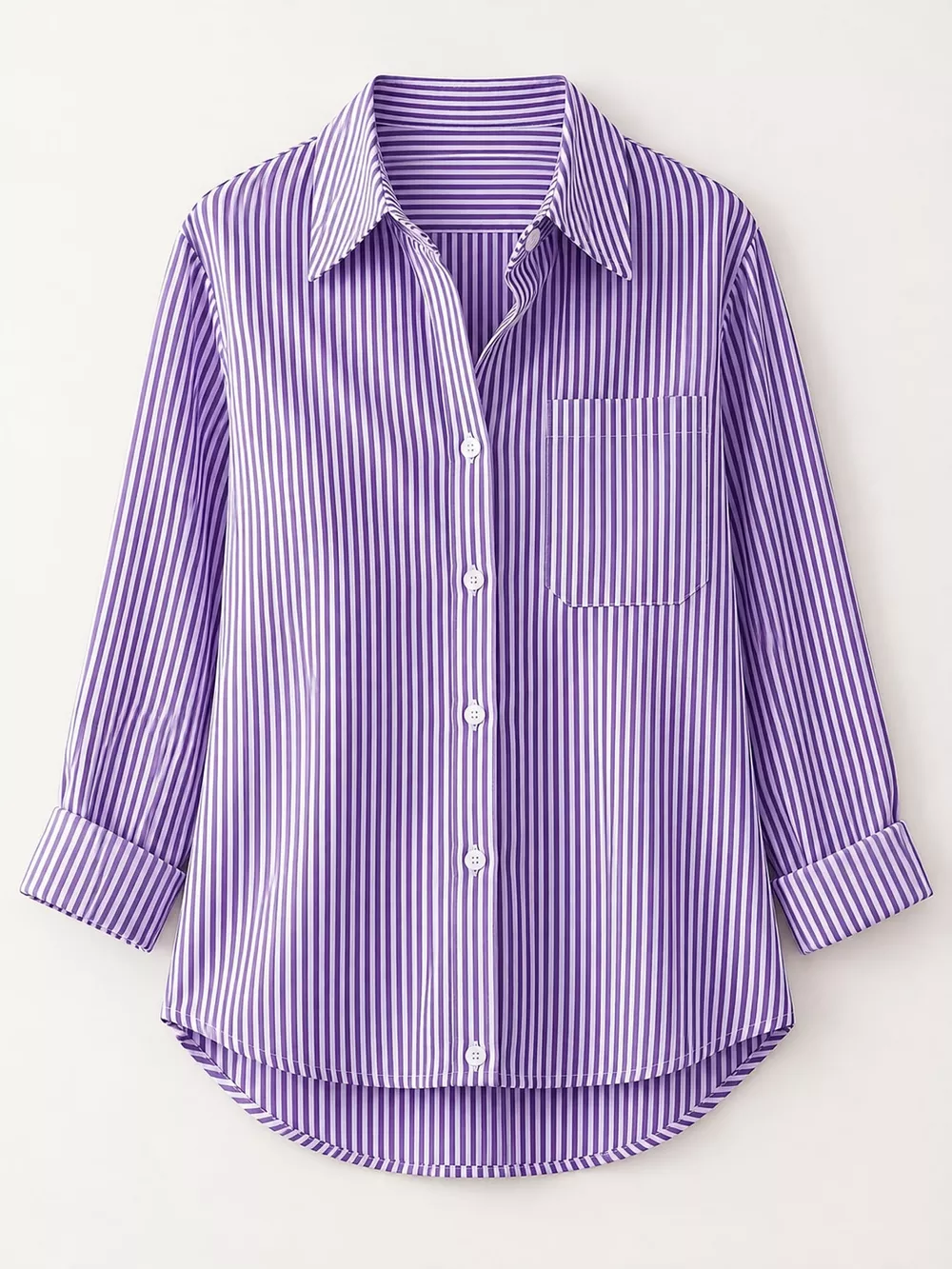 Full Size Striped Button-Down Long Sleeve Shirt Plus Size, image 12