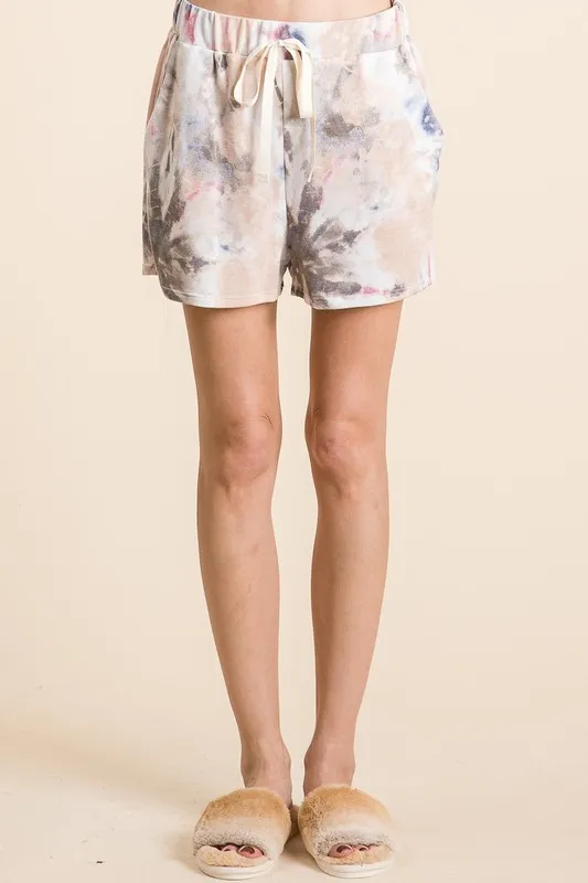 Tie Dye Terry Shorts with Drawstring, image 3