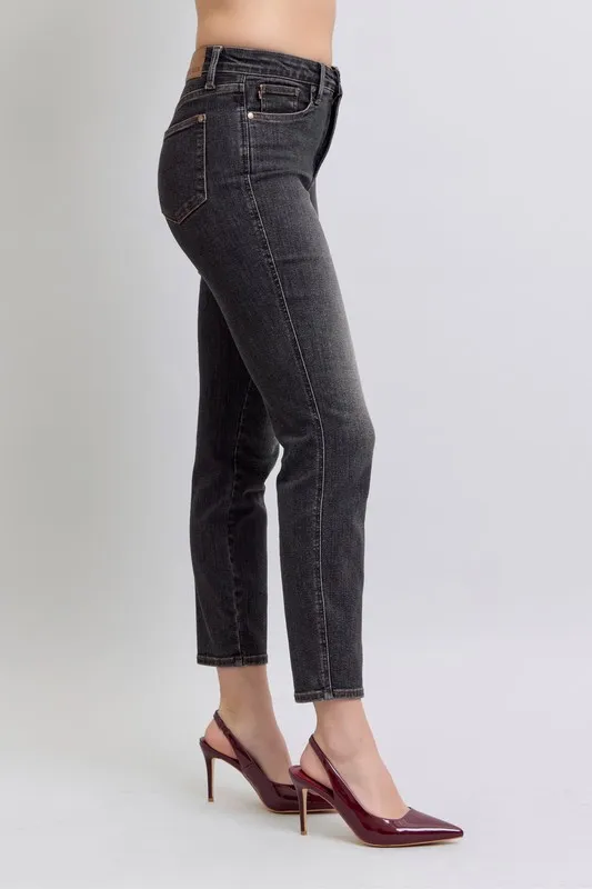 Full Size Mid Rise Tummy Control Slim Jeans Plus Size, image 11