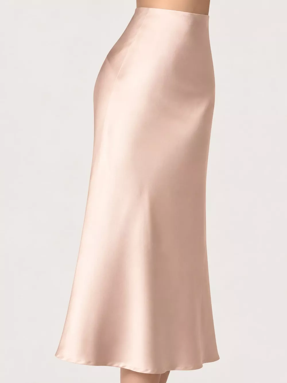 High-Waisted Satin Midi Skirt, image 7